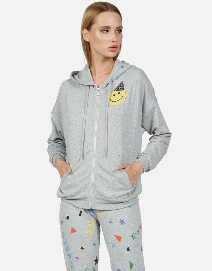 Corinne Happy Party Heather Grey Women Lauren Moshi Hoodies