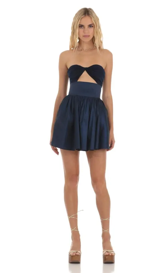 Corset Cutout Dress Navy Women LUCY IN THE SKY Mini Dresses