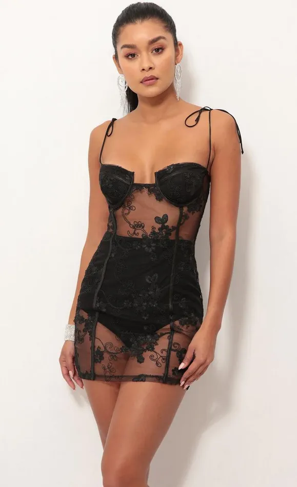 Corset Dress Black Women LUCY IN THE SKY Shorts