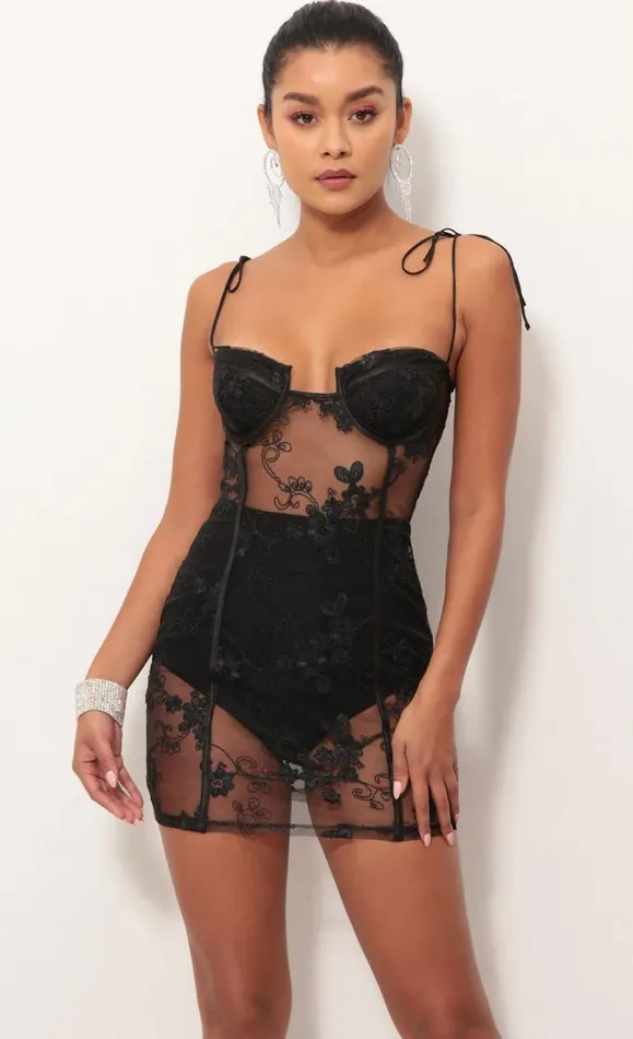 Corset Dress Black Women LUCY IN THE SKY Shorts