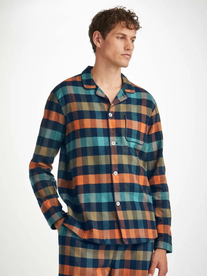 Cotton Pajamas Men Derek Rose Modern Fit Pajamas Kelburn 40 Brushed Cotton Multi