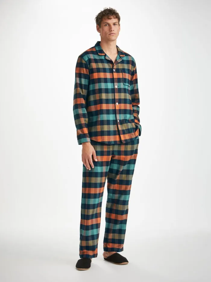 Cotton Pajamas Men Derek Rose Modern Fit Pajamas Kelburn 40 Brushed Cotton Multi