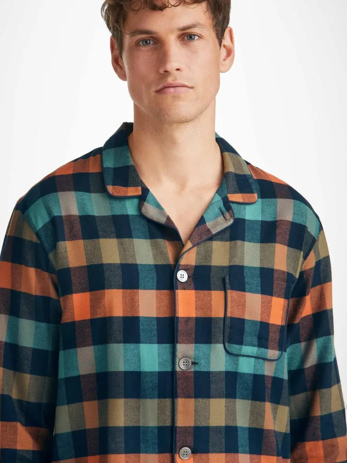 Cotton Pajamas Men Derek Rose Modern Fit Pajamas Kelburn 40 Brushed Cotton Multi
