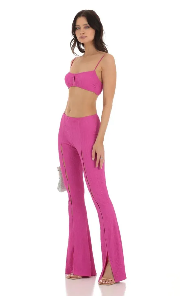 Crinkle Two Piece Set Pink Women LUCY IN THE SKY Pants