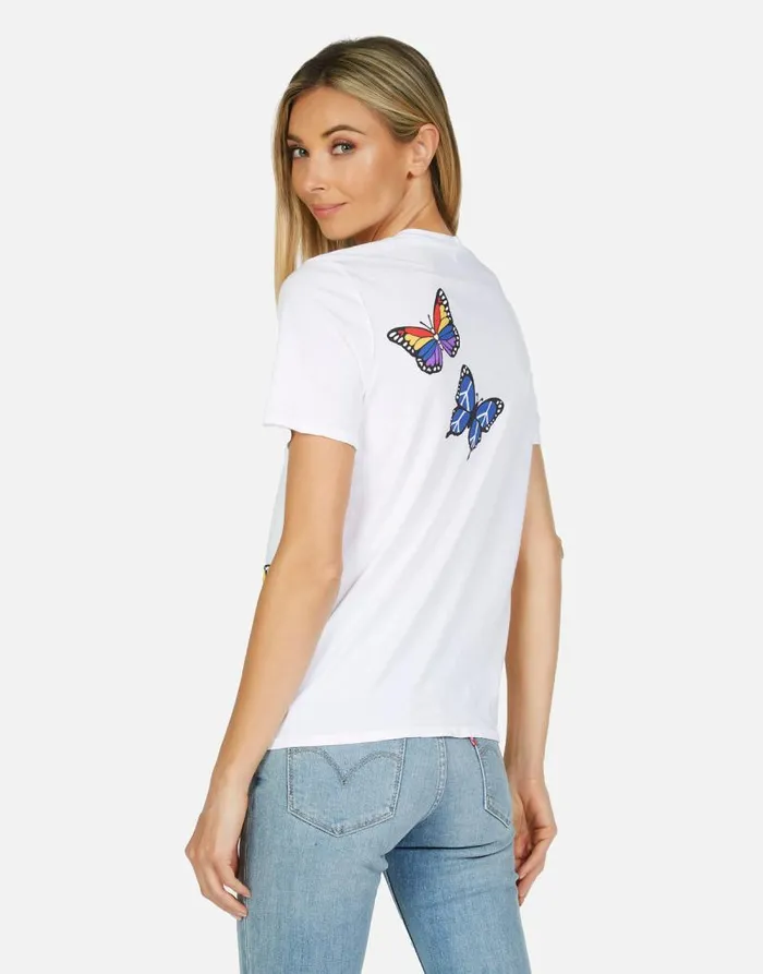 Croft Butterfly White Women Lauren Moshi Short Sleeve