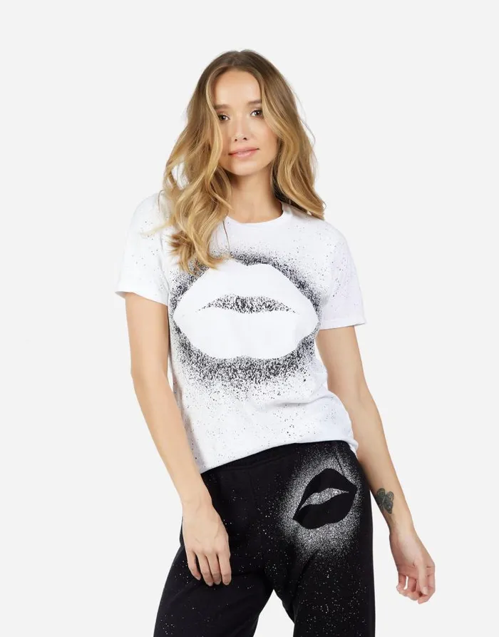 Croft Splatter Kiss White Women Lauren Moshi Short Sleeve