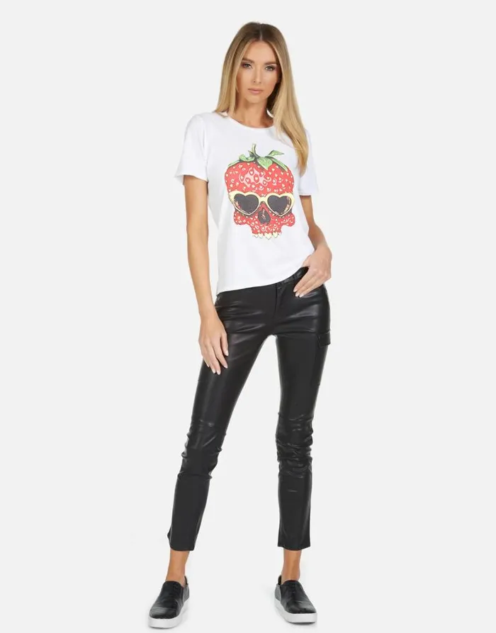 Croft X Strawberry Skull White Women Lauren Moshi Short Sleeve