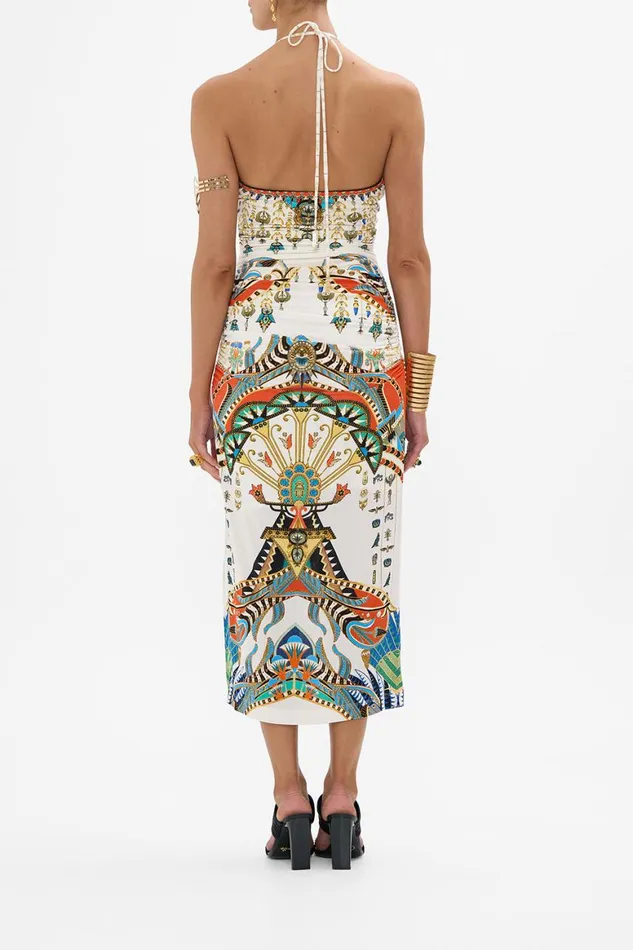 CUT OUT SLEEVELESS JERSEY HALTER NECK DRESS VALLEY OF THE QUEENS Valley Of The Queens Womens Camilla Dresses CUT OUT SLEEVELESS JERSEY HALTER NECK DRESS VALLEY OF THE QUEENS Valley Of The Queens Womens Camilla Dresses