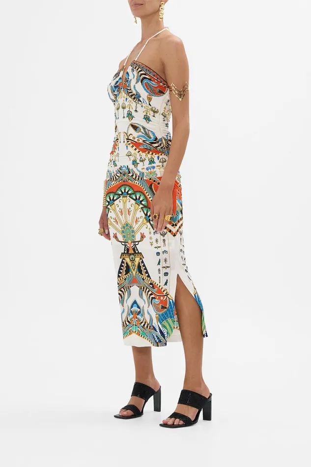 CUT OUT SLEEVELESS JERSEY HALTER NECK DRESS VALLEY OF THE QUEENS Valley Of The Queens Womens Camilla Dresses