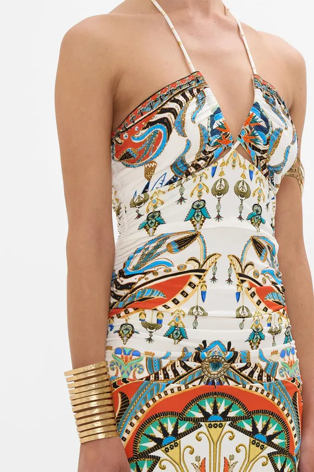 CUT OUT SLEEVELESS JERSEY HALTER NECK DRESS VALLEY OF THE QUEENS Valley Of The Queens Womens Camilla Dresses