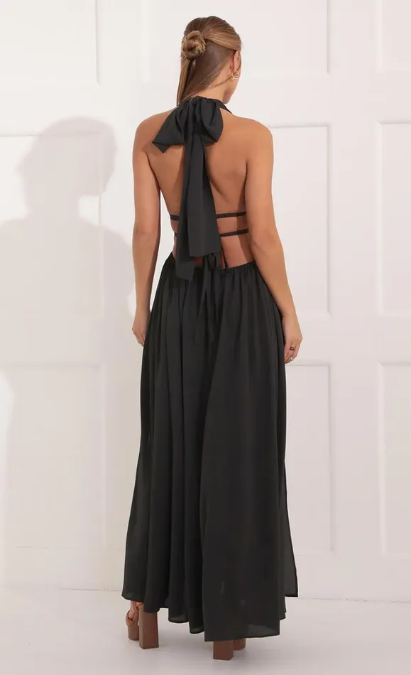 Cutout Maxi Dress Black Women LUCY IN THE SKY Maxi Dresses Cutout Maxi Dress Black Women LUCY IN THE SKY Maxi Dresses