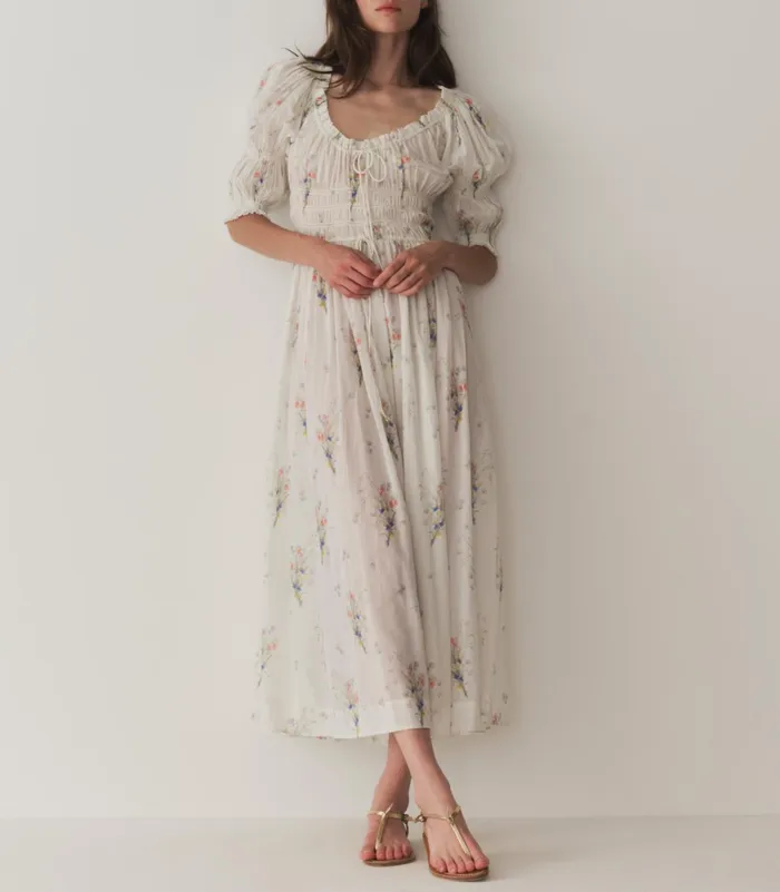 DEN Dresses Women Ischia Dress Painted Bouquet DEN Dresses Women Ischia Dress Painted Bouquet