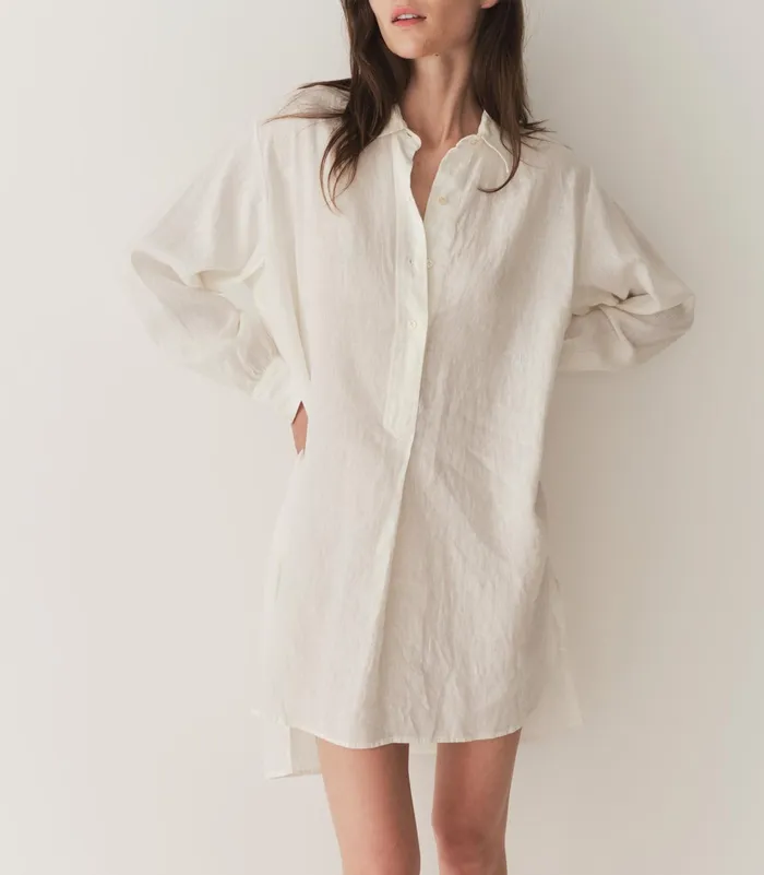 DEN Dresses Women Jora Linen Dress Salt