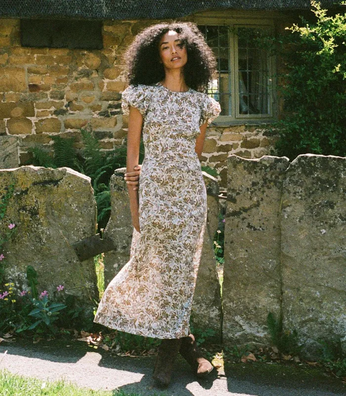 DEN Dresses Women Rhodia Dress Blanc Narcissus Floral