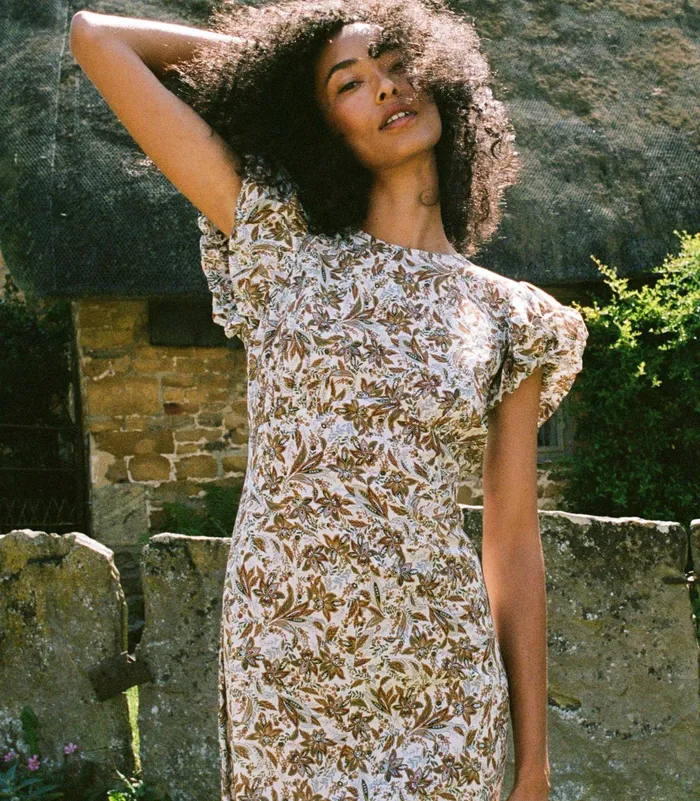 DEN Dresses Women Rhodia Dress Blanc Narcissus Floral DEN Dresses Women Rhodia Dress Blanc Narcissus Floral