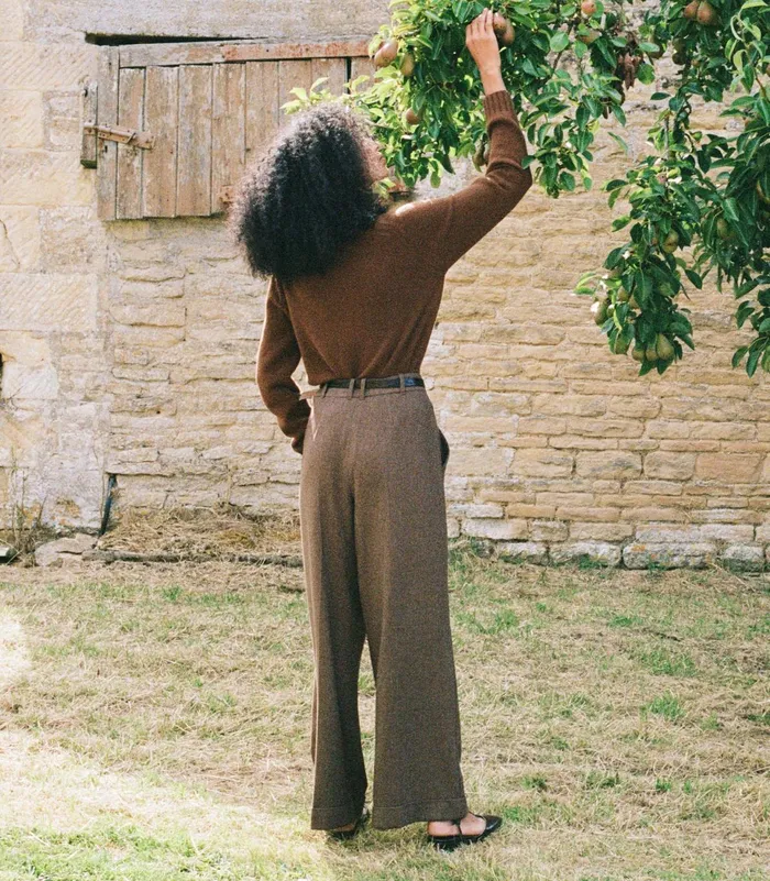 DEN Pants and Shorts Women Lawrence Pant Brown Herringbone
