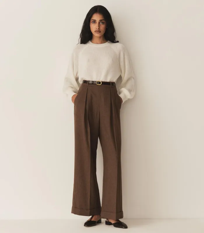 DEN Pants and Shorts Women Lawrence Pant Brown Herringbone