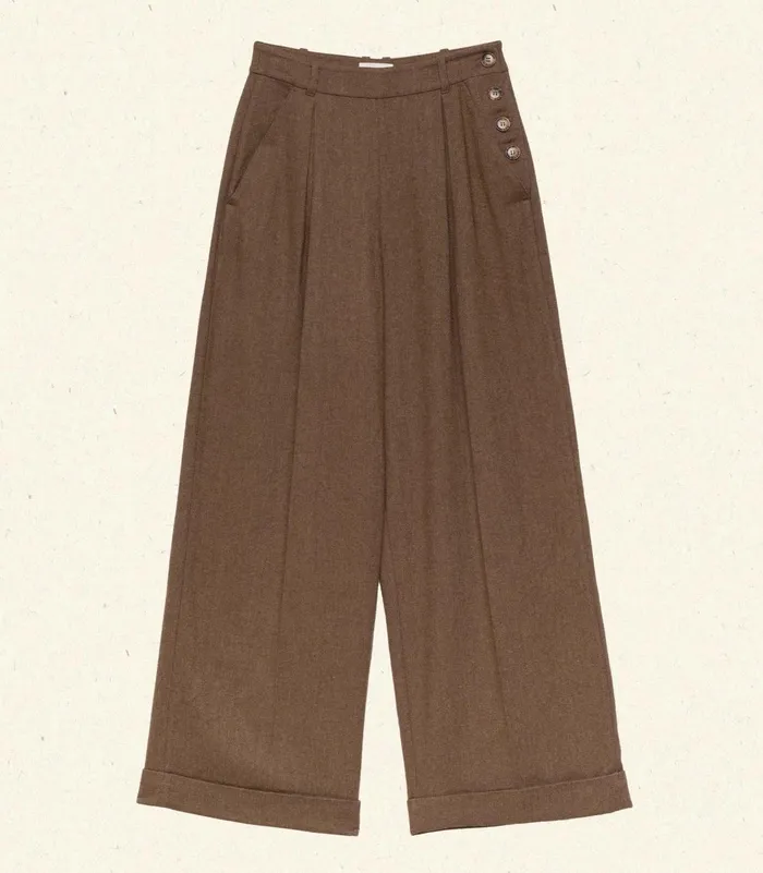DEN Pants and Shorts Women Lawrence Pant Brown Herringbone