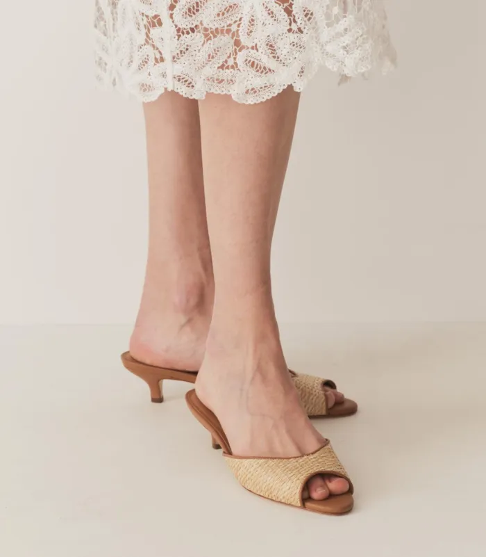 DEN Shoes Women Callie Mule Natural Raffia