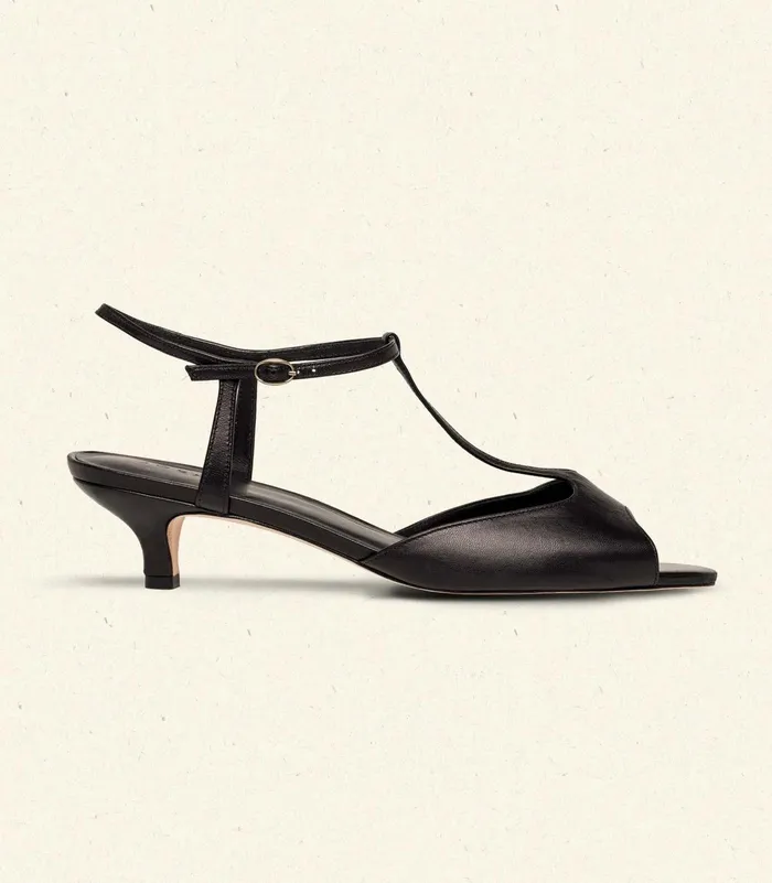 DEN Shoes Women Maisie TStrap Black Box Calf DEN Shoes Women Maisie TStrap Black Box Calf