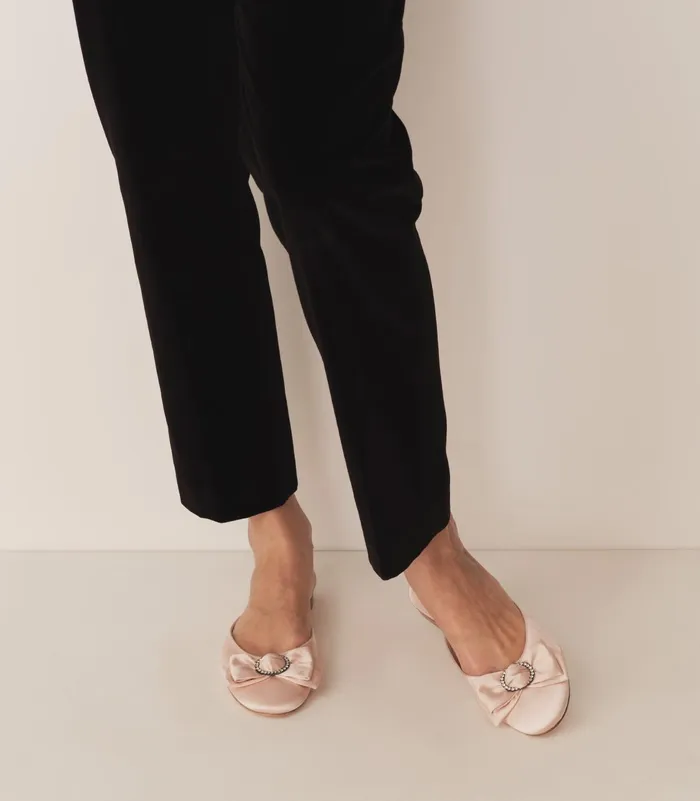 DEN Shoes Women Tilly Mule Peche Satin