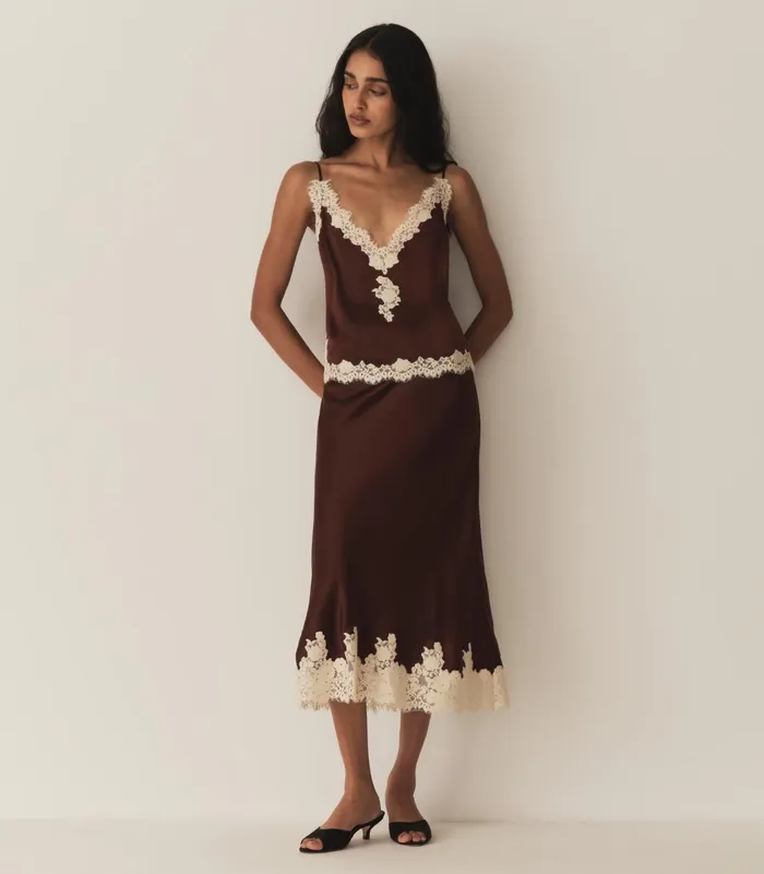 DEN Skirts Women Elowen Skirt Cafe DEN Skirts Women Elowen Skirt Cafe