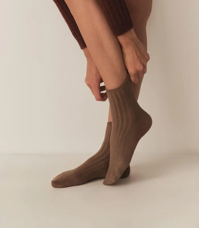 DEN Socks and Tights Women COLLGIEN Ankle Sock Biscuit