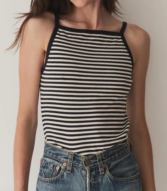 DEN Tees Women Angie Tank Nantucket Stripe
