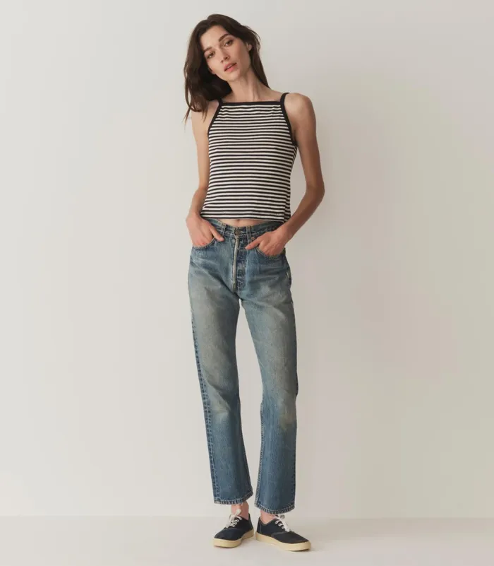 DEN Tees Women Angie Tank Nantucket Stripe