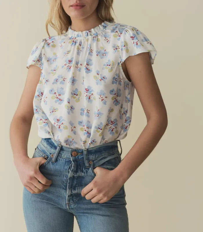 DEN Tops Women Yvie Top Bleu Frolicking Floral