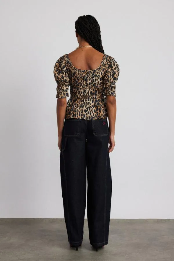 Damson Madder Coords Women Bianca Ruffle Blouse 8211 Leopard