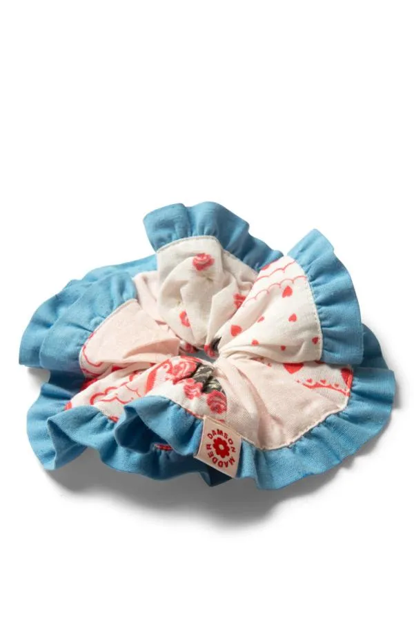 Damson Madder Coords Women Frill Scrunchie In Hanky Heart Print
