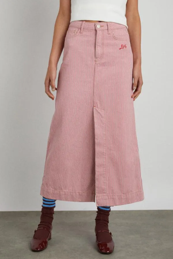 Damson Madder Coords Women Hickory Skirt 8211 Pink Stripe