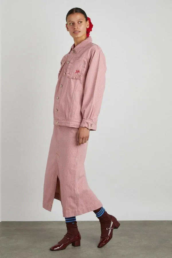 Damson Madder Coords Women Hickory Skirt 8211 Pink Stripe