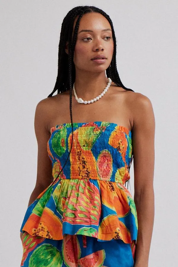 Damson Madder Coords Women Hope Shirred Cami 8211 Papaya Print