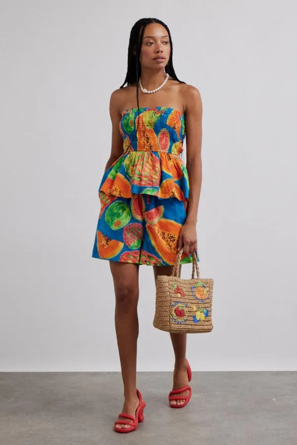 Damson Madder Coords Women Hope Shirred Cami 8211 Papaya Print