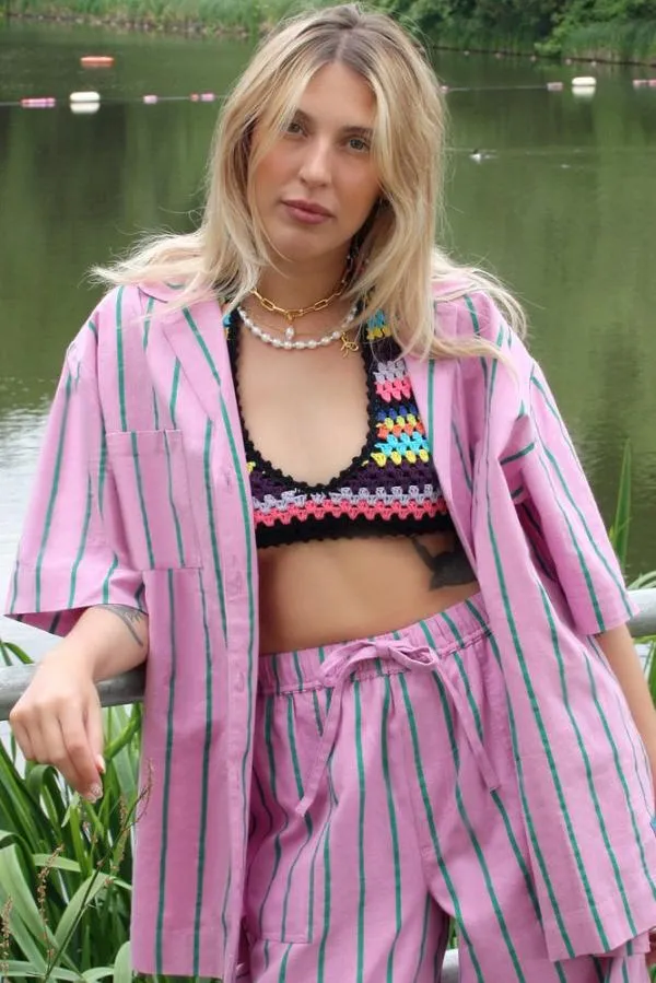 Damson Madder Swim and Beach Women Hana Stripe Bikini Top