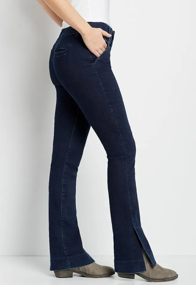Dark Wide Waistband Trouser Jean Women Maurices Jeans