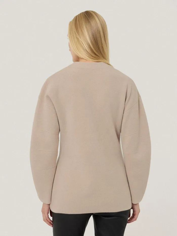 Darted Longline Knit Jacket Cream Women Jigsaw Knitwear and Cashmere