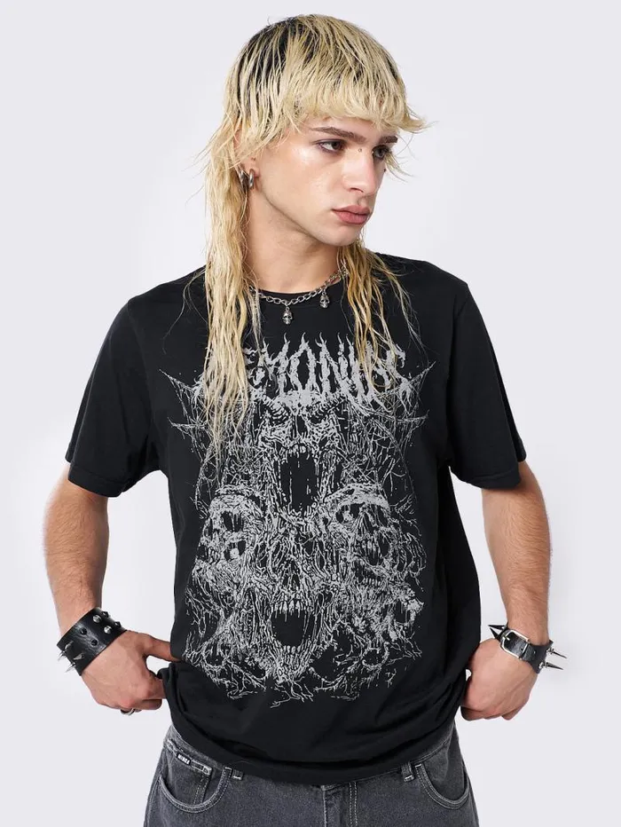 Demoniac Black Graphic Tshirt Women Minga London Tops and TShirts Demoniac Black Graphic Tshirt Women Minga London Tops and TShirts