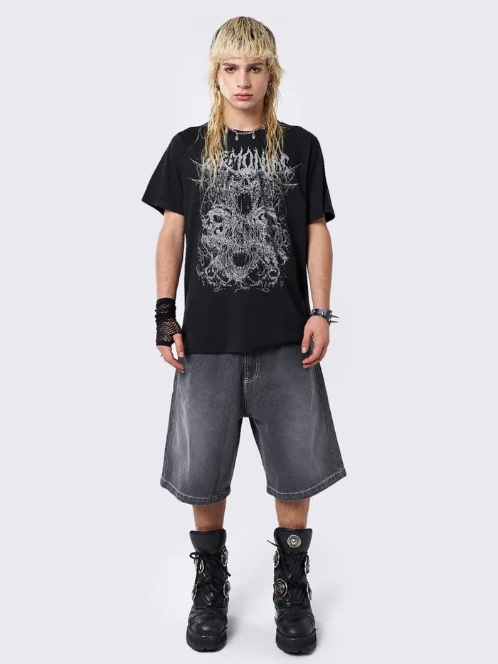 Demoniac Black Graphic Tshirt Women Minga London Tops and TShirts Demoniac Black Graphic Tshirt Women Minga London Tops and TShirts