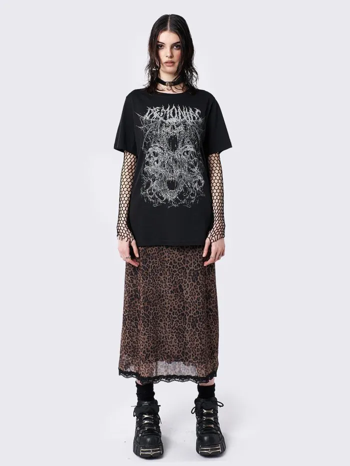 Demoniac Black Graphic Tshirt Women Minga London Tops and TShirts Demoniac Black Graphic Tshirt Women Minga London Tops and TShirts