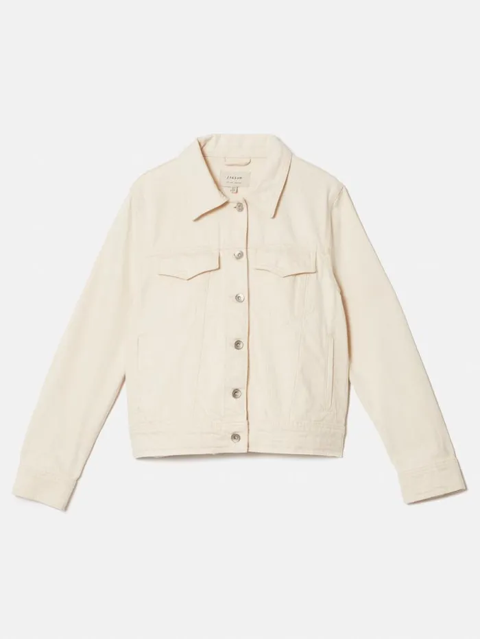 Denim Jacket Cream Women Jigsaw Denim