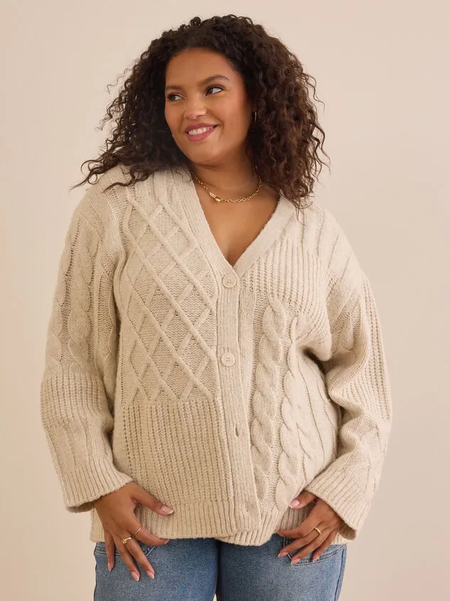 Diana Cable Knit Cardigan Oatmeal Women Altar039d State Sweaters Cardigans