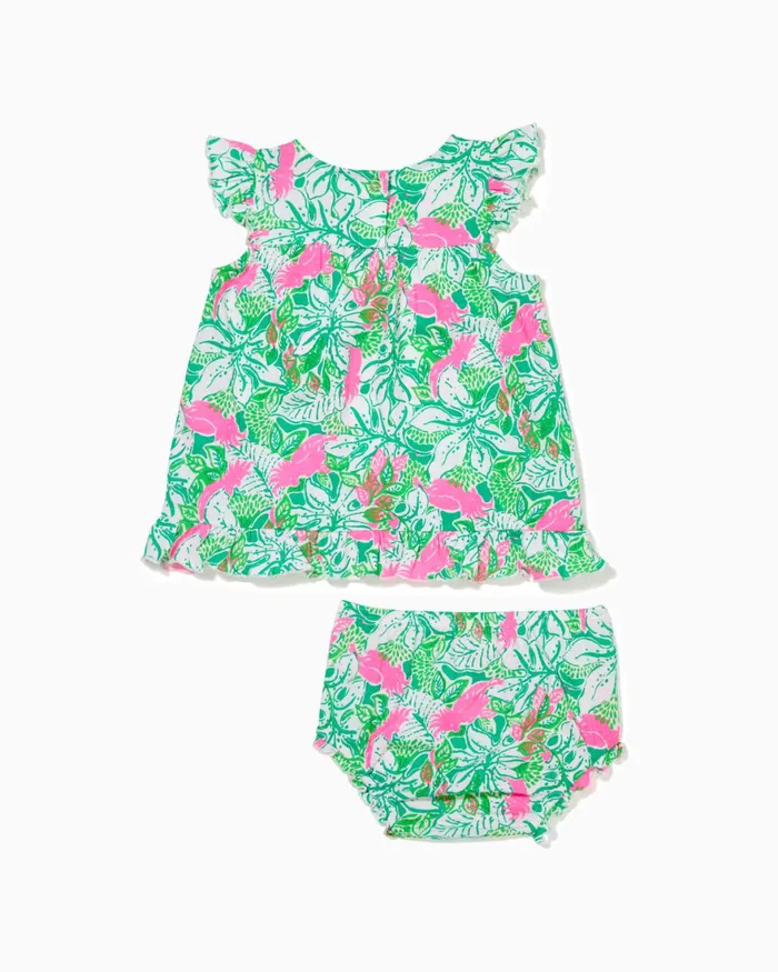 Dresses and Rompers Girls Lilly Pulitzer Cecily Infant Dress Botanical Green Just Wing It
