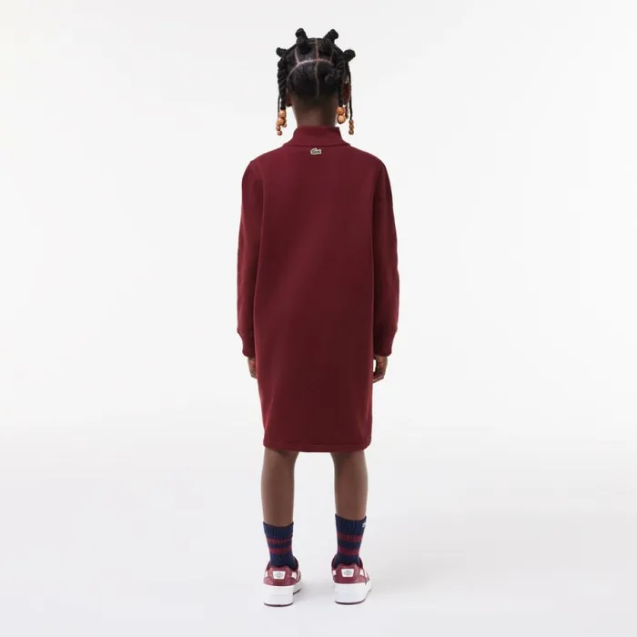 Dresses and Skirts Kids Lacoste Kids039 Cotton Printed Sweatshirt Dress Bordeaux Yup