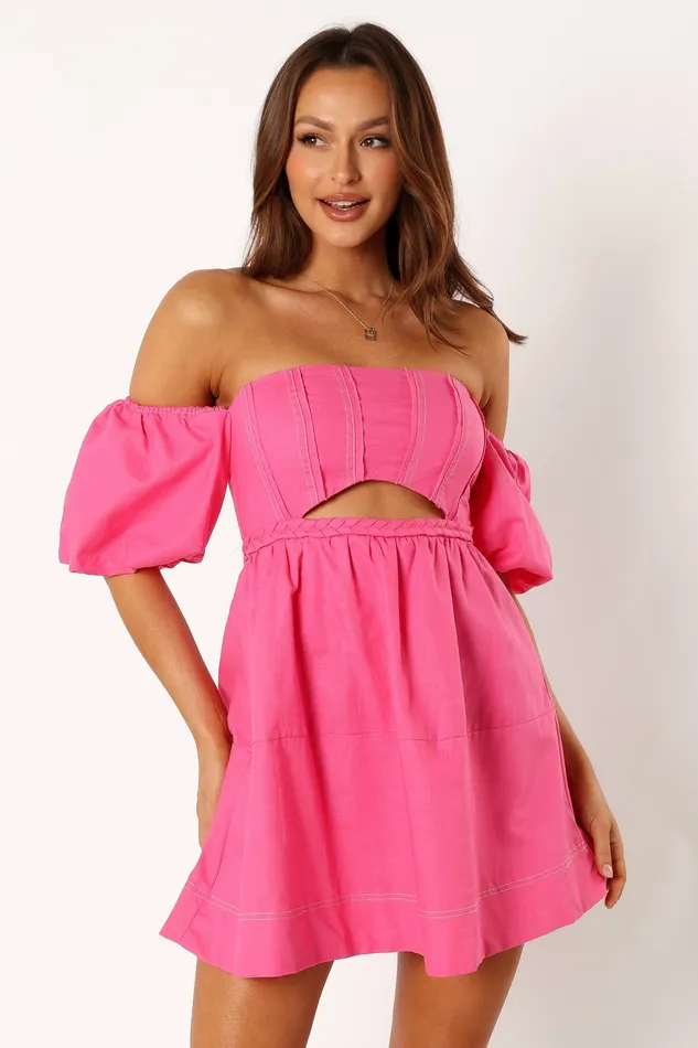 Dresses Aurora Off Shoulder Mini Dress 8211 Pink Pink petalandpup Women