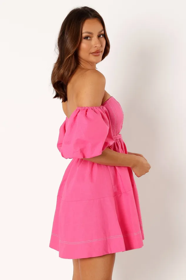 Dresses Aurora Off Shoulder Mini Dress 8211 Pink Pink petalandpup Women