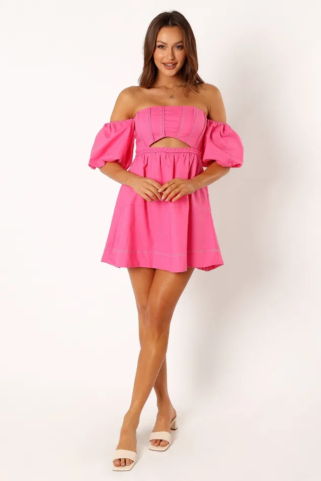 Dresses Aurora Off Shoulder Mini Dress 8211 Pink Pink petalandpup Women