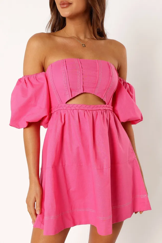 Dresses Aurora Off Shoulder Mini Dress 8211 Pink Pink petalandpup Women